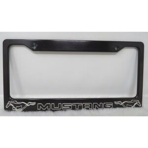 Ford Mustang Laser Etched Black Stainless Aluminum License Plate‎ Frame Pony